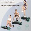 imageFitvids Fitvids Step Aerobic Platform 31quot Exercise Step with 3 levels Adjustable Height 4 Stackable Risers Fitness Training Workout Stepper for Home Gym Cardio StrengthLight Green