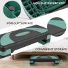 imageFitvids Fitvids Step Aerobic Platform 31quot Exercise Step with 3 levels Adjustable Height 4 Stackable Risers Fitness Training Workout Stepper for Home Gym Cardio StrengthLight Green