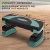 imageFitvids Fitvids Step Aerobic Platform 31quot Exercise Step with 3 levels Adjustable Height 4 Stackable Risers Fitness Training Workout Stepper for Home Gym Cardio StrengthLight Green