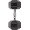 imageFitvids Rubber Encased Hex Dumbbell Hand Weights with AntiSlip Cast Iron Grip for Exercise ampamp Fitness Weights Dumbbells Set of 2 for Strength Training 550 LBS Pair30LB Single