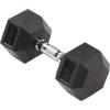imageFitvids Rubber Encased Hex Dumbbell Hand Weights with AntiSlip Cast Iron Grip for Exercise ampamp Fitness Weights Dumbbells Set of 2 for Strength Training 550 LBS Pair30LB Single