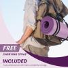 imageFitvids Yoga Mat 12Inch Extra Thick High Density Exercise Mat AntiTear Exercise Yoga Mat with Carrying Strap Suitable for Various Yoga ExercisesTaro Purple