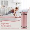 imageFitvids Yoga Mat 1Inch Extra Thick HighDensity Exercise Mat with NonSlip Surface ampamp Carry Strap for Men ampamp Women TearResistant Pilates Workout Mat for Home Gym Floor FitnessPale Pinkish