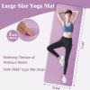imageFitvids Yoga Mat 1Inch Extra Thick HighDensity Exercise Mat with NonSlip Surface ampamp Carry Strap for Men ampamp Women TearResistant Pilates Workout Mat for Home Gym Floor FitnessTaro Purple