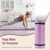 imageFitvids Yoga Mat 1Inch Extra Thick HighDensity Exercise Mat with NonSlip Surface ampamp Carry Strap for Men ampamp Women TearResistant Pilates Workout Mat for Home Gym Floor FitnessTaro Purple