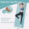 imageFitvids Yoga Mat 1Inch Extra Thick HighDensity Exercise Mat with NonSlip Surface ampamp Carry Strap for Men ampamp Women TearResistant Pilates Workout Mat for Home Gym Floor FitnessAqua