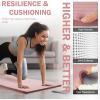imageFitvids Yoga Mat 1Inch Extra Thick HighDensity Exercise Mat with NonSlip Surface ampamp Carry Strap for Men ampamp Women TearResistant Pilates Workout Mat for Home Gym Floor FitnessPale Pinkish