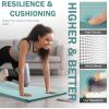 imageFitvids Yoga Mat 1Inch Extra Thick HighDensity Exercise Mat with NonSlip Surface ampamp Carry Strap for Men ampamp Women TearResistant Pilates Workout Mat for Home Gym Floor FitnessAqua