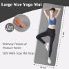 imageFitvids Yoga Mat 1Inch Extra Thick HighDensity Exercise Mat with NonSlip Surface ampamp Carry Strap for Men ampamp Women TearResistant Pilates Workout Mat for Home Gym Floor FitnessGraphite