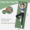 imageFitvids Yoga Mat 1Inch Extra Thick HighDensity Exercise Mat with NonSlip Surface ampamp Carry Strap for Men ampamp Women TearResistant Pilates Workout Mat for Home Gym Floor FitnessGreen Jasper
