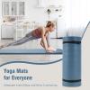 imageFitvids Yoga Mat 1Inch Extra Thick HighDensity Exercise Mat with NonSlip Surface ampamp Carry Strap for Men ampamp Women TearResistant Pilates Workout Mat for Home Gym Floor FitnessNavy Blue