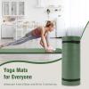 imageFitvids Yoga Mat 1Inch Extra Thick HighDensity Exercise Mat with NonSlip Surface ampamp Carry Strap for Men ampamp Women TearResistant Pilates Workout Mat for Home Gym Floor FitnessGreen Jasper