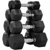 imageFitvids Rubber Encased Hex Dumbbell Set Contoured Handle for Muscle Toning Strength Building ampamp Full Body Workout 60LB 100LB 150LB and 550LB Set100LB Set 520LB Pair