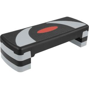 imageFitvids Fitvids Step Aerobic Platform 31quot Exercise Step with 3 levels Adjustable Height 4 Stackable Risers Fitness Training Workout Stepper for Home Gym Cardio StrengthLight Gray