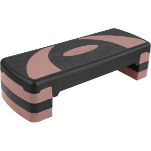 imageFitvids Fitvids Step Aerobic Platform 31quot Exercise Step with 3 levels Adjustable Height 4 Stackable Risers Fitness Training Workout Stepper for Home Gym Cardio StrengthPinkBlack