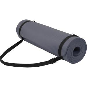 imageFitvids Yoga Mat 12Inch Extra Thick High Density Exercise Mat AntiTear Exercise Yoga Mat with Carrying Strap Suitable for Various Yoga ExercisesGraphite