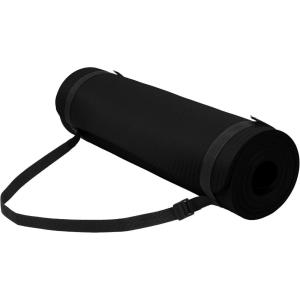 imageFitvids Yoga Mat 12Inch Extra Thick High Density Exercise Mat AntiTear Exercise Yoga Mat with Carrying Strap Suitable for Various Yoga ExercisesMidnight