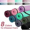 imageFitvids Yoga Mat 12Inch Extra Thick High Density Exercise Mat AntiTear Exercise Yoga Mat with Carrying Strap Suitable for Various Yoga ExercisesPearly Pink
