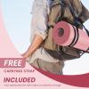 imageFitvids Yoga Mat 12Inch Extra Thick High Density Exercise Mat AntiTear Exercise Yoga Mat with Carrying Strap Suitable for Various Yoga ExercisesPearly Pink