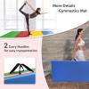 imageFitvids 4x8x2 Folding Gymnastics Mat Home Exercise Mat with Carrying Handles Gym Workout Tumbling Mat for Yoga Pilates Stretching MMA Core Workouts Fitness Aerobics Mats for Gym Training Multiple ColorsRainbow