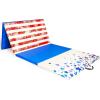 imageFitvids 4x8x2 Folding Gymnastics Mat Home Exercise Mat with Carrying Handles Gym Workout Tumbling Mat for Yoga Pilates Stretching MMA Core Workouts Fitness Aerobics Mats for Gym Training Multiple ColorsStarStripe