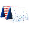 imageFitvids 4x8x2 Folding Gymnastics Mat Home Exercise Mat with Carrying Handles Gym Workout Tumbling Mat for Yoga Pilates Stretching MMA Core Workouts Fitness Aerobics Mats for Gym Training Multiple ColorsStarStripe