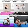 imageFitvids 4x8x2 Folding Gymnastics Mat Home Exercise Mat with Carrying Handles Gym Workout Tumbling Mat for Yoga Pilates Stretching MMA Core Workouts Fitness Aerobics Mats for Gym Training Multiple ColorsLilac
