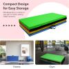 imageFitvids 4x8x2 Folding Gymnastics Mat Home Exercise Mat with Carrying Handles Gym Workout Tumbling Mat for Yoga Pilates Stretching MMA Core Workouts Fitness Aerobics Mats for Gym Training Multiple ColorsRainbow