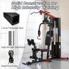 imageFitvids Home Gym Equipment Multifunctional Full Body Workout Weight Machine Station with Weight Stack All in One Exercise Equipment with Pulley System amp Seated Rowing for Home Gym Strength TrainingBlack