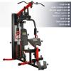 imageFitvids Home Gym Equipment Multifunctional Full Body Workout Weight Machine Station with Weight Stack All in One Exercise Equipment with Pulley System amp Seated Rowing for Home Gym Strength TrainingBlack