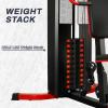 imageFitvids Home Gym Equipment Multifunctional Full Body Workout Weight Machine Station with Weight Stack All in One Exercise Equipment with Pulley System amp Seated Rowing for Home Gym Strength TrainingBlack