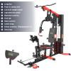 imageFitvids Home Gym Equipment Multifunctional Full Body Workout Weight Machine Station with Weight Stack All in One Exercise Equipment with Pulley System amp Seated Rowing for Home Gym Strength TrainingBlack