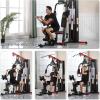 imageFitvids Home Gym Equipment Multifunctional Full Body Workout Weight Machine Station with Weight Stack All in One Exercise Equipment with Pulley System amp Seated Rowing for Home Gym Strength TrainingBlack