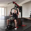 imageFitvids Home Gym Equipment Multifunctional Full Body Workout Weight Machine Station with Weight Stack All in One Exercise Equipment with Pulley System amp Seated Rowing for Home Gym Strength TrainingBlack