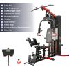 imageFitvids Home Gym Equipment Multifunctional Full Body Workout Weight Machine Station with Weight Stack All in One Exercise Equipment with Pulley System amp Seated Rowing for Home Gym Strength TrainingBlack