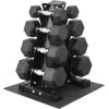 imageFitvids Rubber Coated Hex Dumbbell Set with Storage Rack 100150200550 LB Hand Weight Set with AntiSlip Grip for Home GymBlack