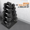 imageFitvids Rubber Coated Hex Dumbbell Set with Storage Rack 100150200550 LB Hand Weight Set with AntiSlip Grip for Home GymBlack
