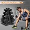 imageFitvids Rubber Coated Hex Dumbbell Set with Storage Rack 100150200550 LB Hand Weight Set with AntiSlip Grip for Home GymBlack