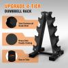 imageFitvids Rubber Coated Hex Dumbbell Set with Storage Rack 100150200550 LB Hand Weight Set with AntiSlip Grip for Home GymBlack