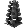 imageFitvids Rubber Coated Hex Dumbbell Set with Storage Rack 100150200550 LB Hand Weight Set with AntiSlip Grip for Home GymBlack