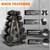 imageFitvids Rubber Coated Hex Dumbbell Set with Storage Rack 100150200550 LB Hand Weight Set with AntiSlip Grip for Home GymBlack