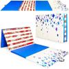 imageFitvids 4x8x2 Folding Gymnastics Mat Home Exercise Mat with Carrying Handles Gym Workout Tumbling Mat for Yoga Pilates Stretching MMA Core Workouts Fitness Aerobics Mats for Gym Training Multiple ColorsStarStripe